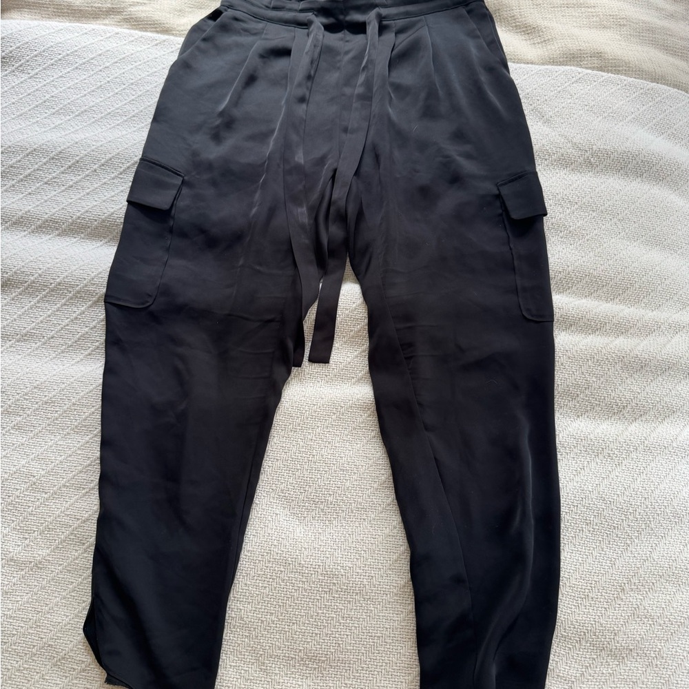 Women’s Black Cargo Dress Pants with Drawstring